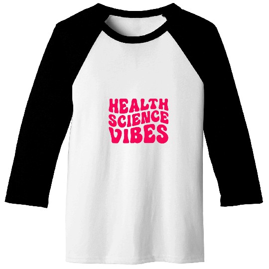 Back To School Health Science Vibes Pink Teacher Student Baseball Tees