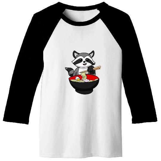 Racoon Ramen Noodles Japan Racoon Baseball Tees