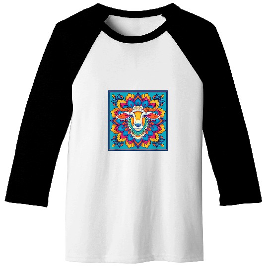 Sheep Sheep Design Shepherd Mandala Farmer Cute Farmer Baseball Tees