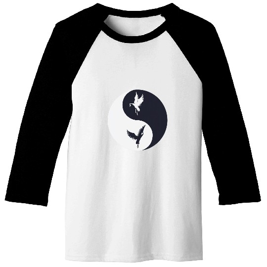 Tai Chi White Crane Yin Yang Qi Gong Chinese White Bird Baseball Tees