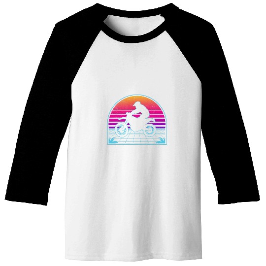 MX Motocross Dirt Bike Enduro Racer Gift Vaporwave Aesthetic Baseball Tees