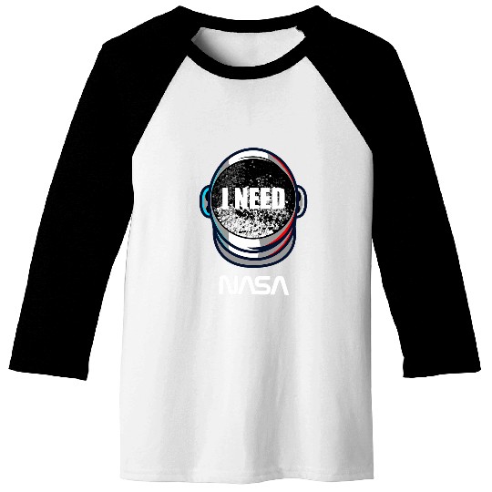 NASA I Need My Space Retro Moon Landing Astronaut Logo Baseball Tees