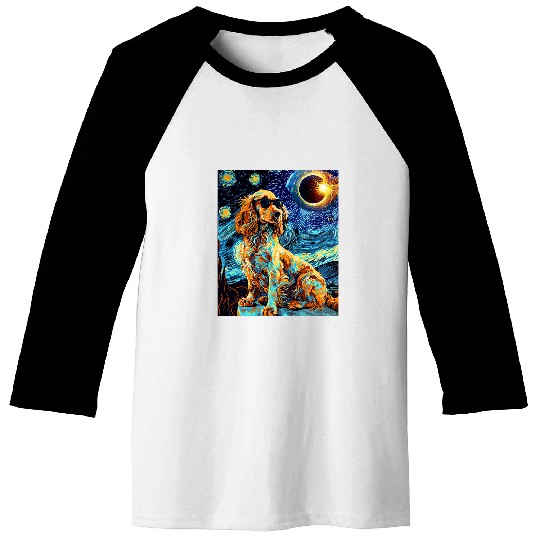 Total Solar Eclipse Welsh Springer Spaniel Dog Baseball Tees