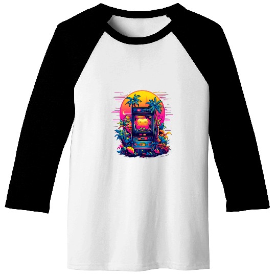 vintages Arcade Gamer Video Game TV Artist Retro Baseball Tees