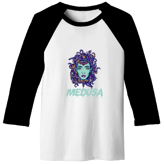 Medusa Ancient Greek Mythology Gorgon Goddess Snake head Baseball Tees