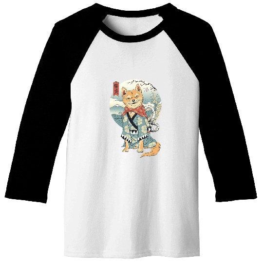 Dog Shiba Inu Kawaii Japanese Aesthetic Retro Classic Baseball Tees