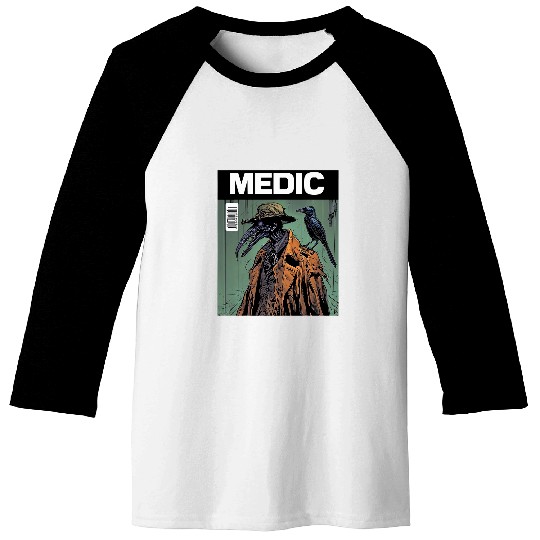 Medic Comic Book Plague Doctor Healer Magazine Style Art 23 Baseball Tees