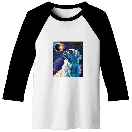 Total Solar Eclipse Great Pyrenees Dog Baseball Tees