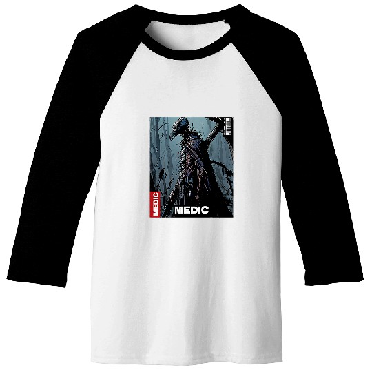 Medic Comic Book Plague Doctor Healer Magazine Style Art 21 Baseball Tees