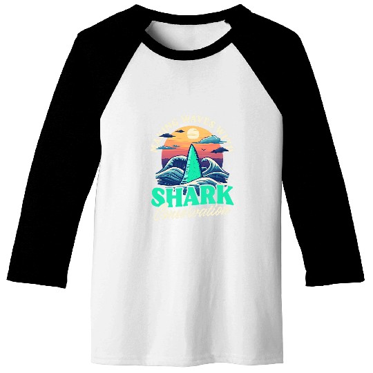 Waves Shark Conservation Design Biologist Shark Lover Baseball Tees