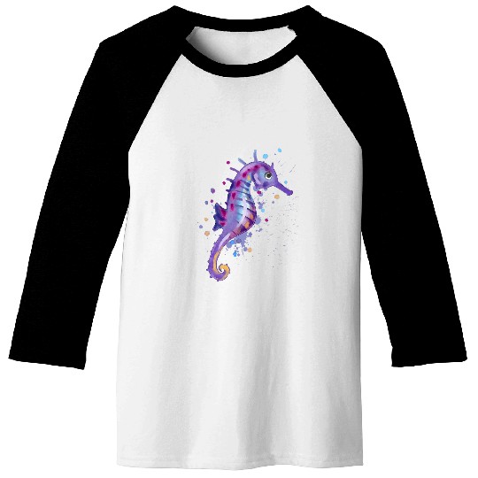 Discover Seahorse Aquarium Beach Baseball Tees