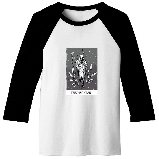 The Magician Occult Gothic Horror Tarot Card Baseball Tees