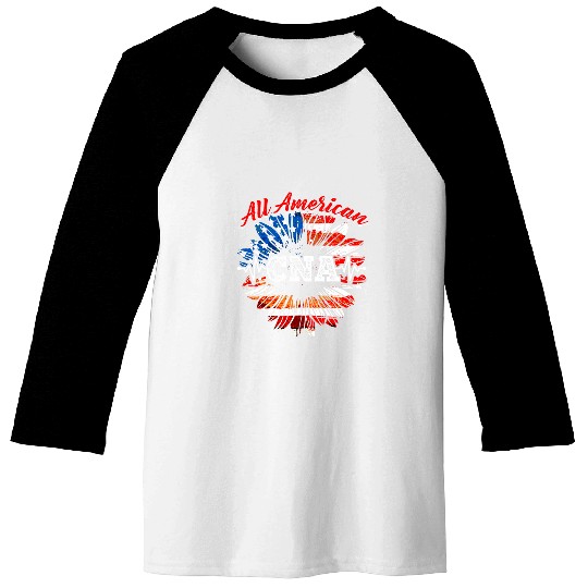 USA American Flag Sunflower CNA nurses 4th Of July Nursing Baseball Tees
