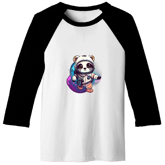 Kawaii Anime Panda Astronaut In A Space Suit Japanese Baseball Tees