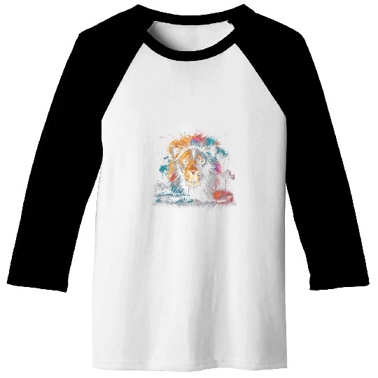 Lion Savannah Nature Paintings Animal kingdom 1 Baseball Tees