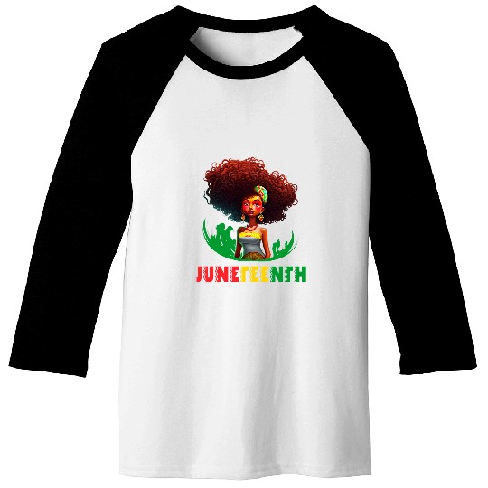 Melanin Afro Queen JUNETEENTH Girl Black History Little Miss Baseball Tees