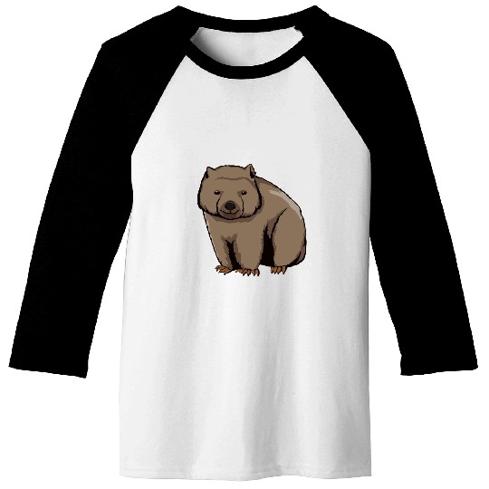 Wombat Art Design Illustration Wombat Baseball Tees