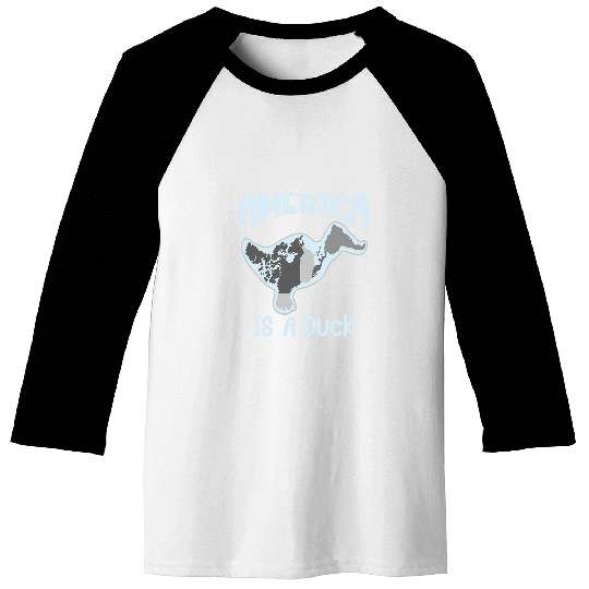 America Is A Duck Funny Student Teacher Cool Geography Pun Baseball Tees