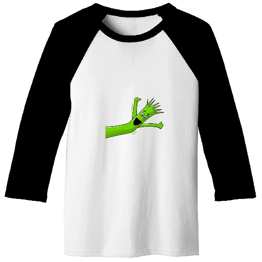 Wacky Waving Tube Man Funny Cartoon Portrait Green Baseball Tees