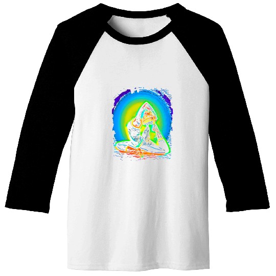 Yoga King Pidgeon Pose Eka Pada Rajakapotasana Pop Art Baseball Tees