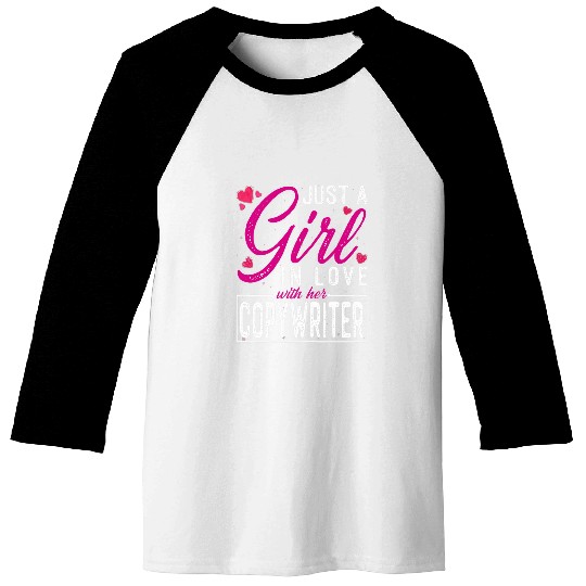 Womens Just a Girl in Love with Her writer Funny Wife Baseball Tees