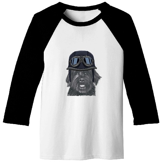Portuguese Water Dog Wearing vintages Motorcycle Helmet Baseball Tees