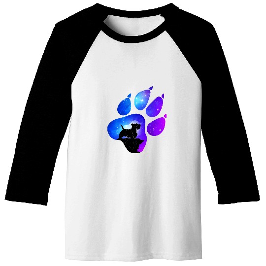 Dog Scottish Terrier Paw Dog Lover Mom Dad Baseball Tees