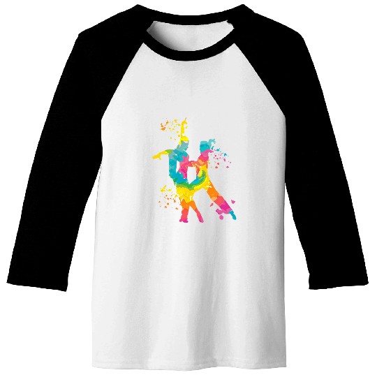 Latin Dancing Couple Watercolor Rumba Dancer 21 Baseball Tees