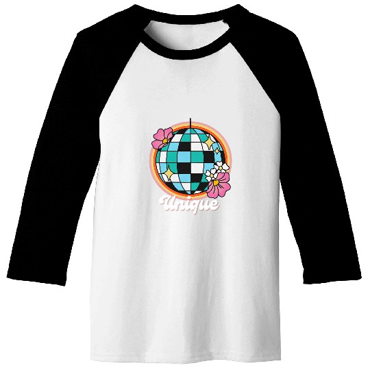 Womens uniques Womens Creative Expression Graphic Retro Disco Ball Baseball Tees