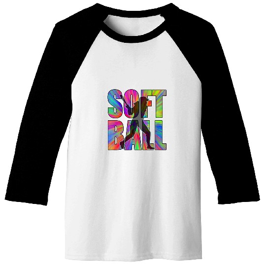 Softball Batter Tie Dye Multi Color Burst Baseball Tees