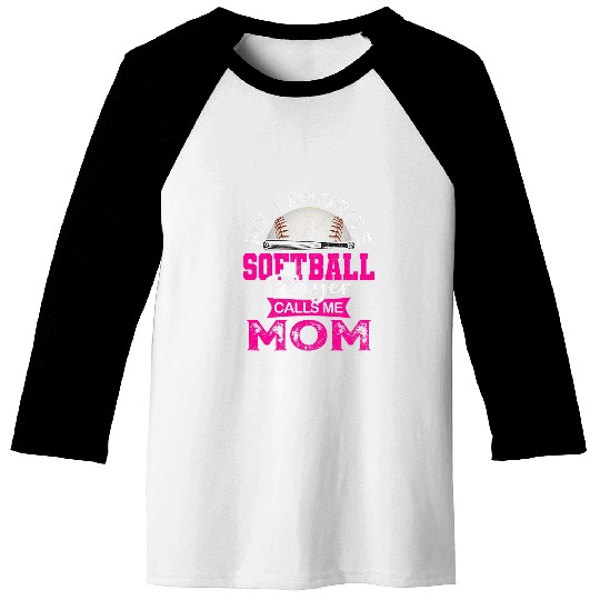 Womens My Favorite Softball Player Calls Me Mom USA Mothers day 1 Baseball Tees