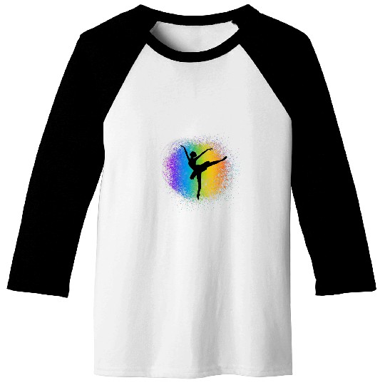 Rainbow Ballet Dancer Ballerina Artistic Modern Dance Tutu Baseball Tees