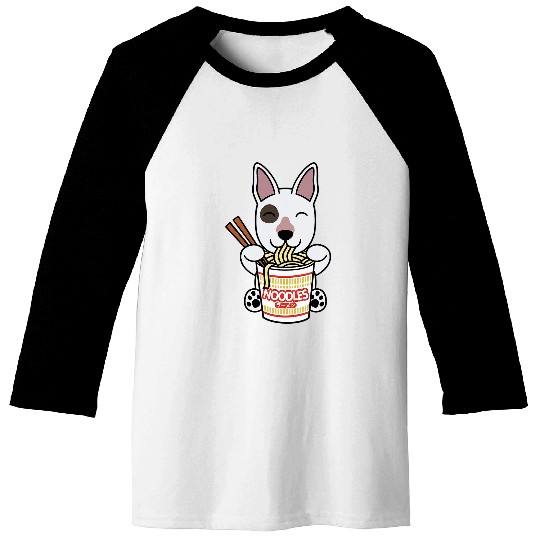 Instant Ramen English Bull Terrier Dog Baseball Tees