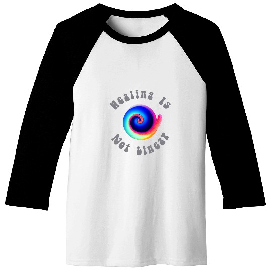Mental Health Art Healing Is Not Linear 2 Baseball Tees