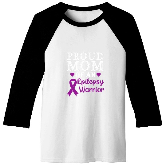 Womens Proud Mom of An Epilepsy Warrior Seizure Awareness Baseball Tees