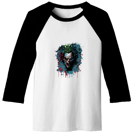 Spooky Clown Zombie Baseball Tees