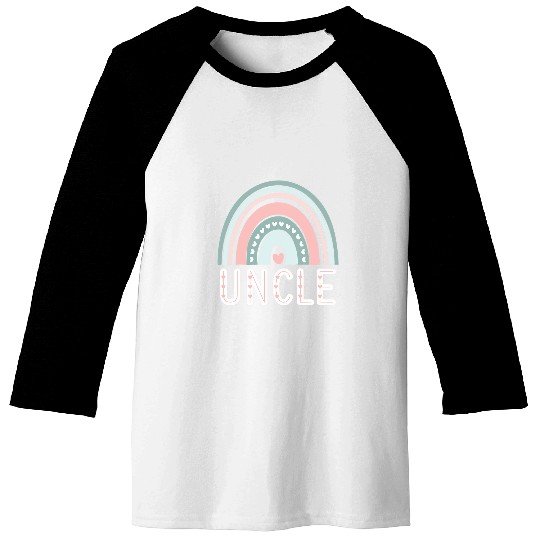 Mens Cute Boho Rainbows Border Retro Art Boho Style Lovers Uncle Baseball Tees