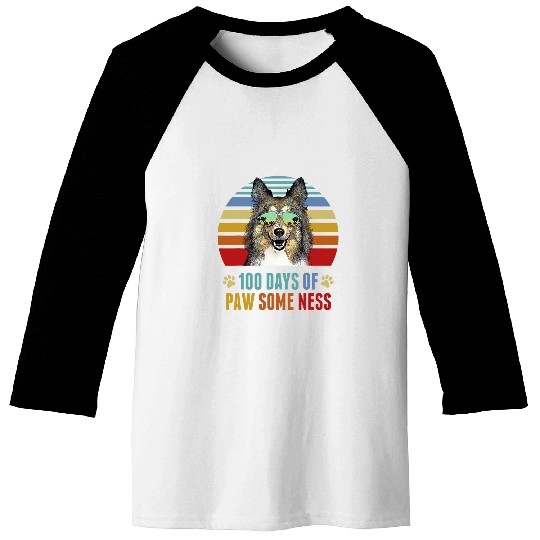 Newfoundland Dog 100 Days of School Funny Baseball Tees