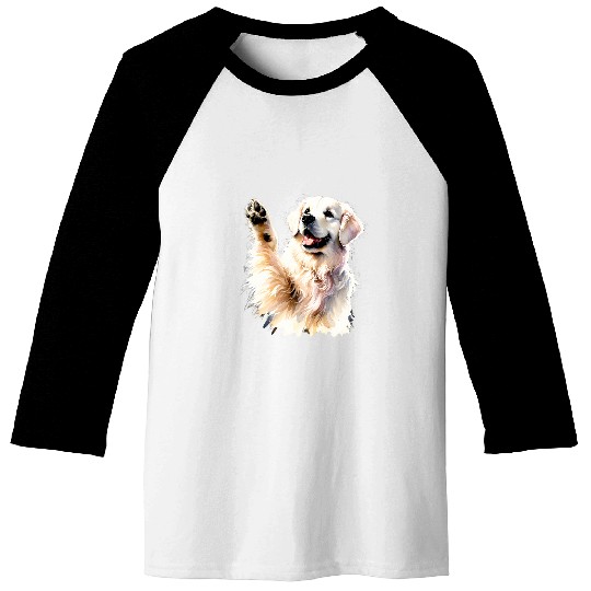White English Cream Golden Retriever Funny Pooch Paw Canine Baseball Tees