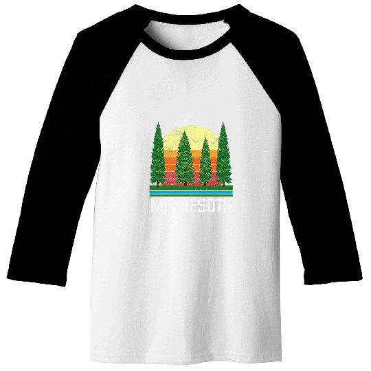 vintages Minnesota MN homes Retro Design Minnesota Souvenir Baseball Tees