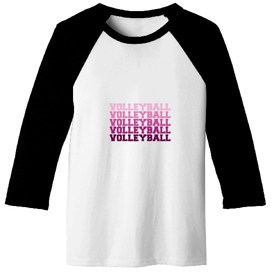 Womens Volleyball Lover Repeated Words Volleyball Baseball Tees