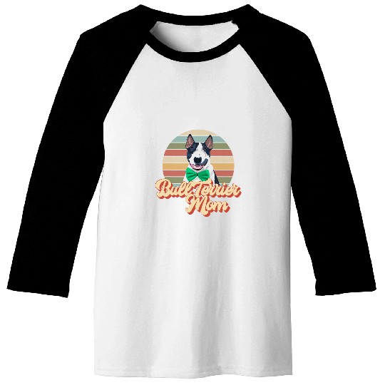 vintages Bull Terrier Mom Retro Dog Mama Baseball Tees