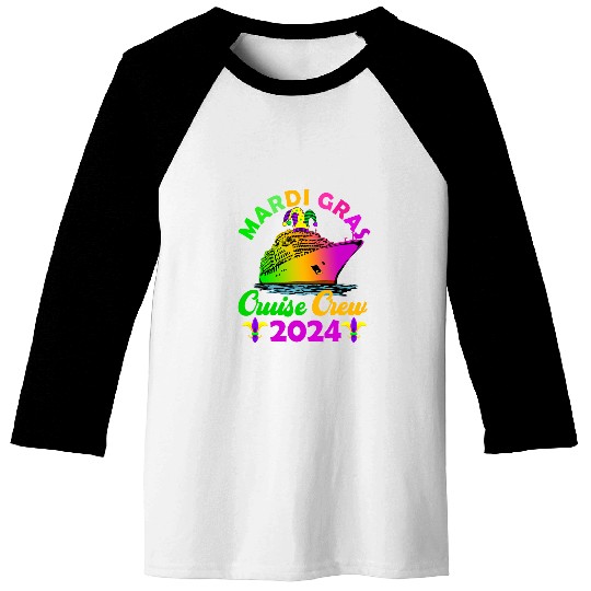 Mardi Gras Cruise Crew 2024 Jester Hat Costume Driver Baseball Tees