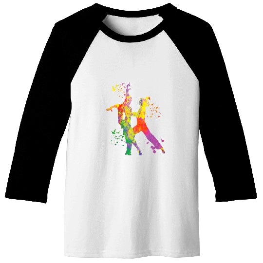 Latin Dancing Couple Watercolor Rumba Dancer 24 Baseball Tees