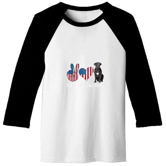Peace Love Cane Corso Dad Mom American Flag Cane Corso Lover Baseball Tees