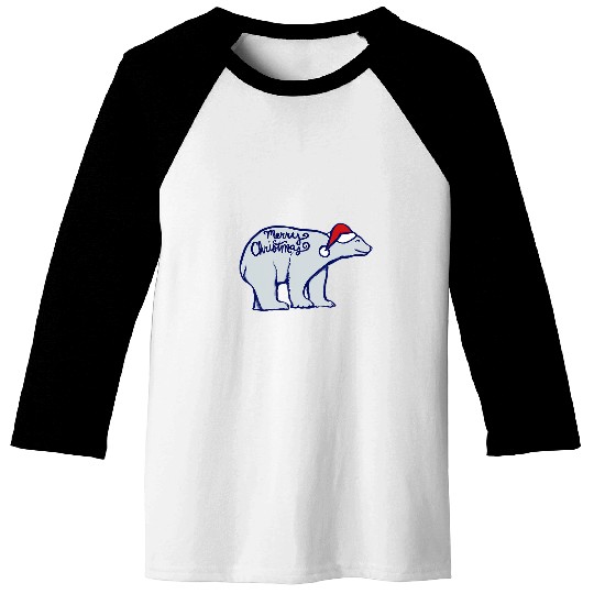 Merry Christmas Polar Bear art Cute Polar Baseball Tees