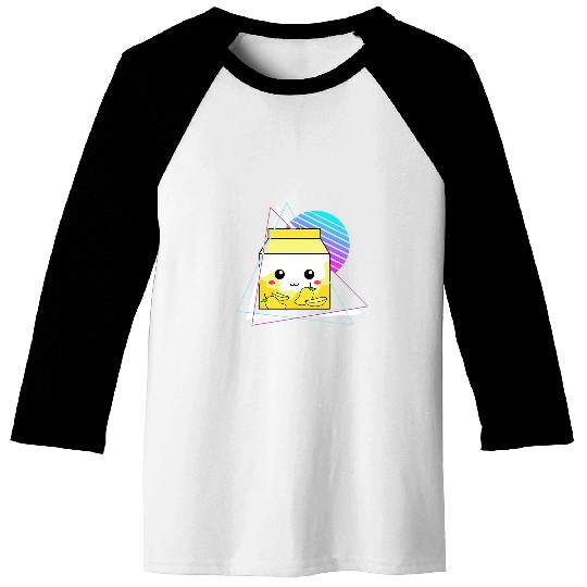 Mango Milkshake Anime Vaporwave Art Kawaii Milk Shake Carton Baseball Tees
