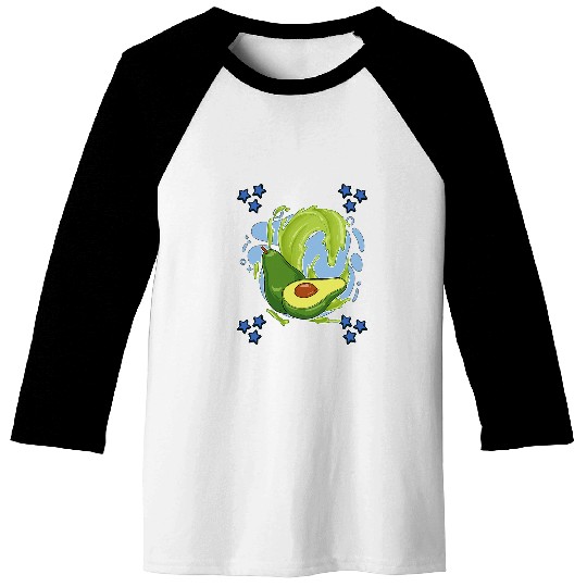 Mens Avocado Art Drawing Stars Boys Avocado Baseball Tees