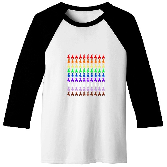 ZX Spectrum LGBT Pride Coloured Willy Manic Miner Baseball Tees