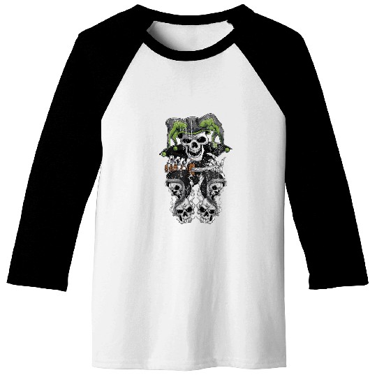 Trick Or Treat Skull Halloween Costume Party Clown Skeleton Baseball Tees